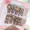 Flash false nail patches with gel adhesive in S size for at-home manicures