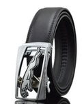 Men's automatic buckle leather belt in cowhide with 3.5cm width