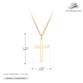 Sterling silver cross pendant necklace on an adjustable O-chain in gold, platinum, or rose gold plating.