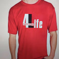 Red men's cotton short sleeve t-shirt with round neck in casual summer style