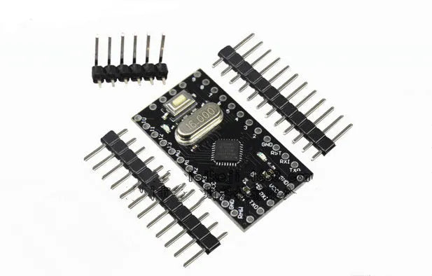 Mini Pro Atmega328P microcontroller development board measuring 33.3mm by 18.0mm
