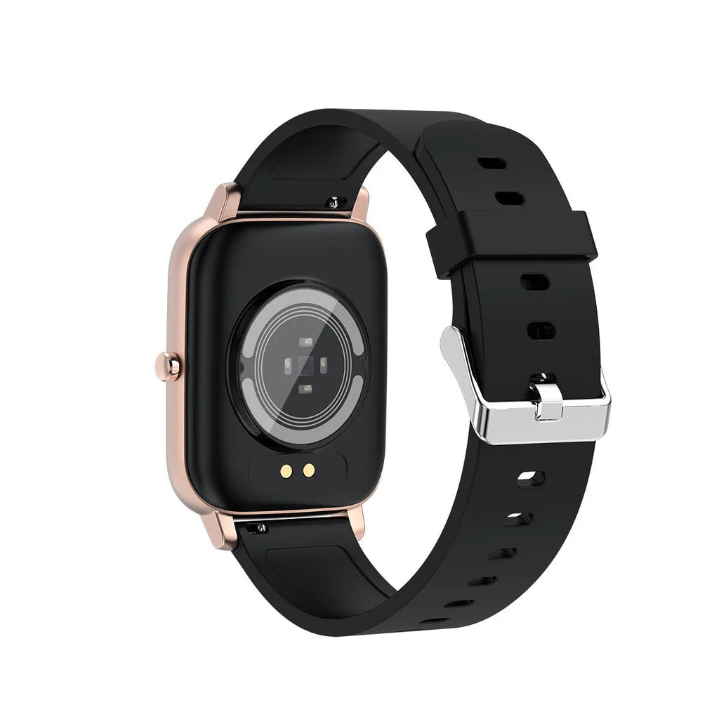 H80 black sports smart watch with silicone strap showing ECG and blood oxygen monitoring on screen