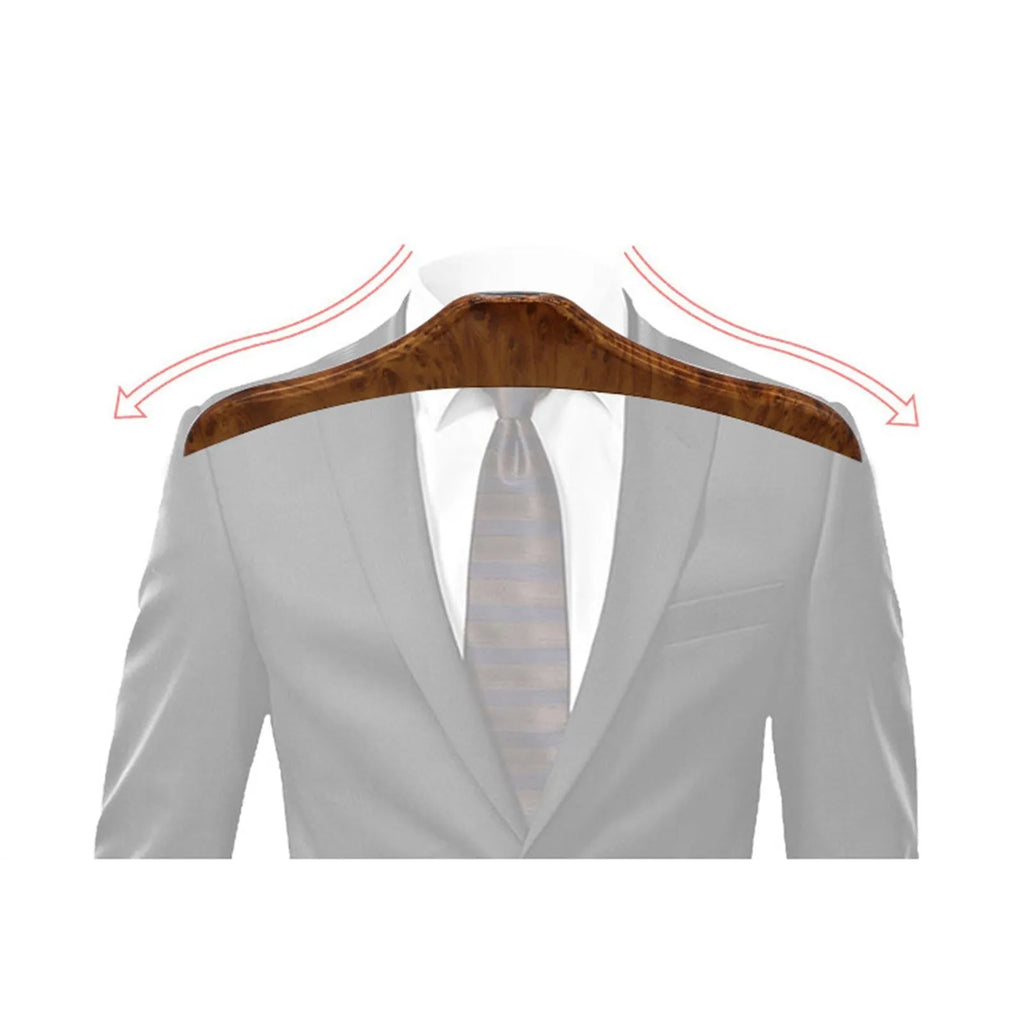 Wood yellow stainless steel car mounted clothes hanger with detachable hook for suits and coats