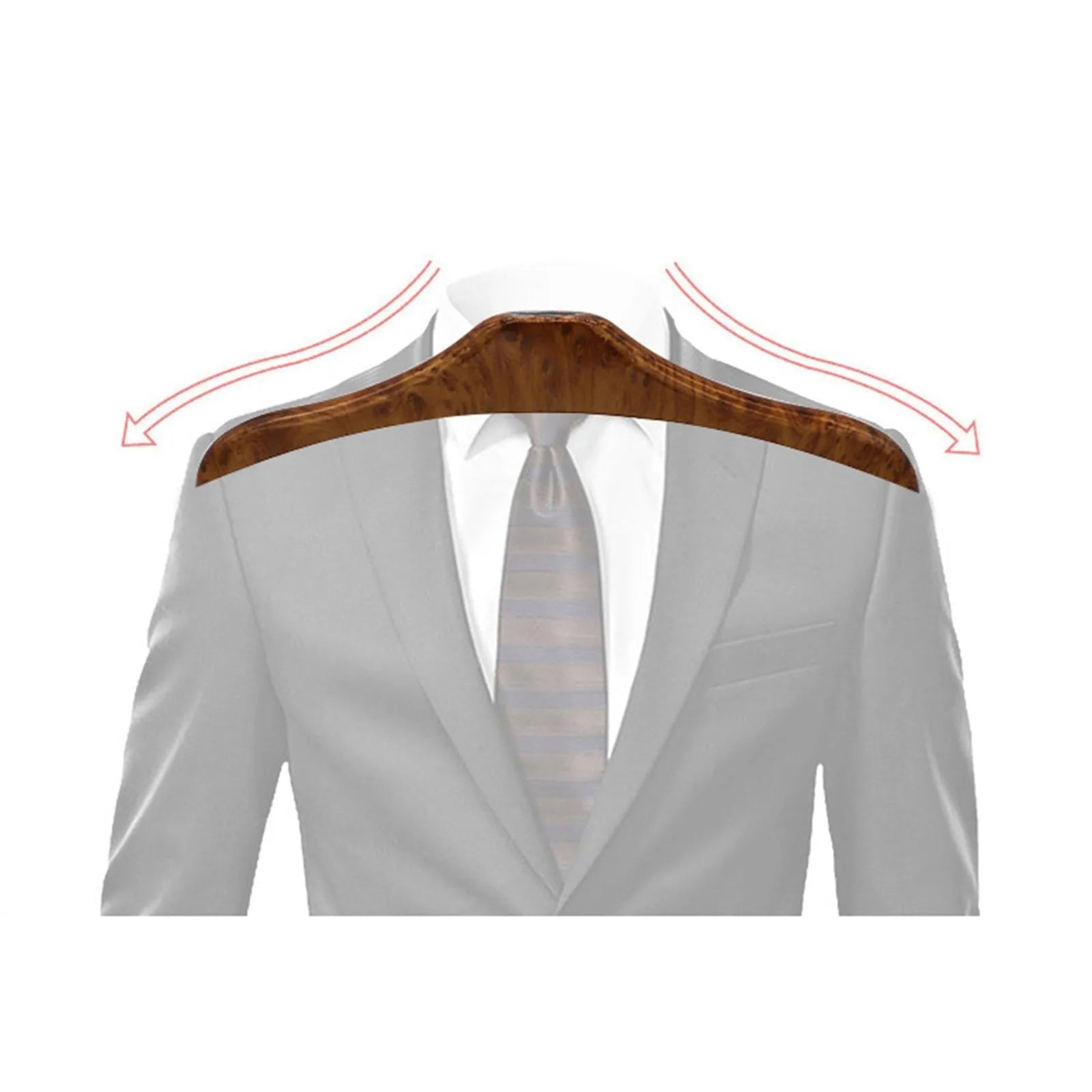 Wood yellow stainless steel car mounted clothes hanger with detachable hook for suits and coats