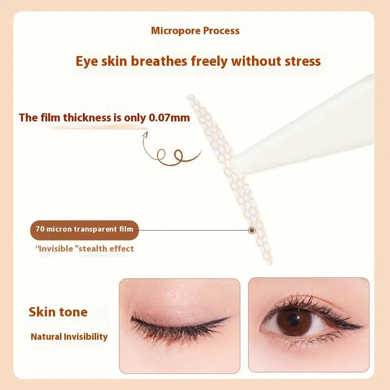 Pack of invisible lace double eyelid stickers showing Crescent and Olive shape options.