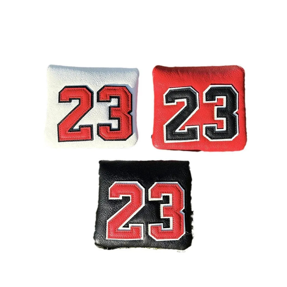 Ram No 1 fairway wood and square putter headcover set in black, red, white, or yellow PU material.