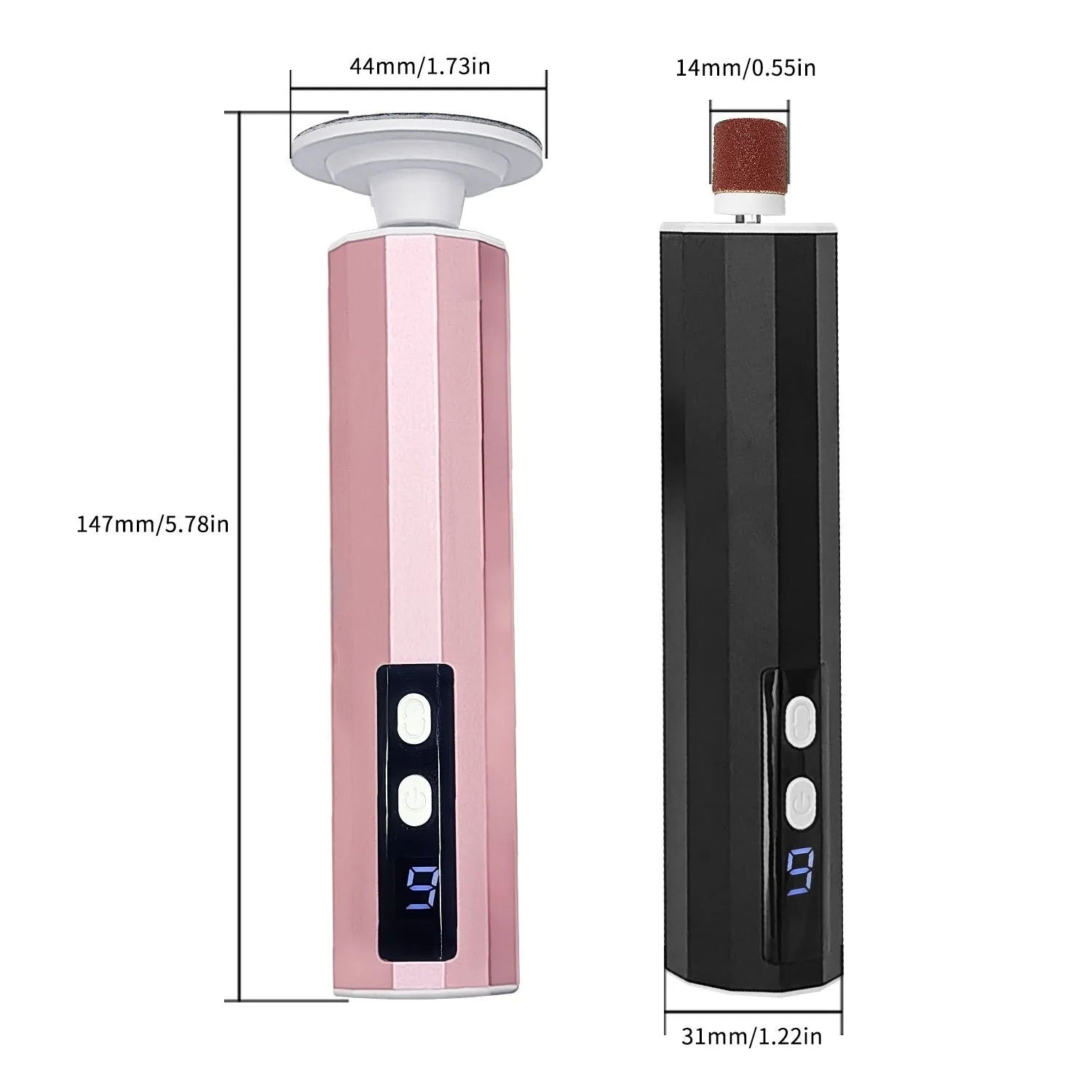 Electric foot callus remover device with USB cable and sandpaper grinding wheels for pedicure care