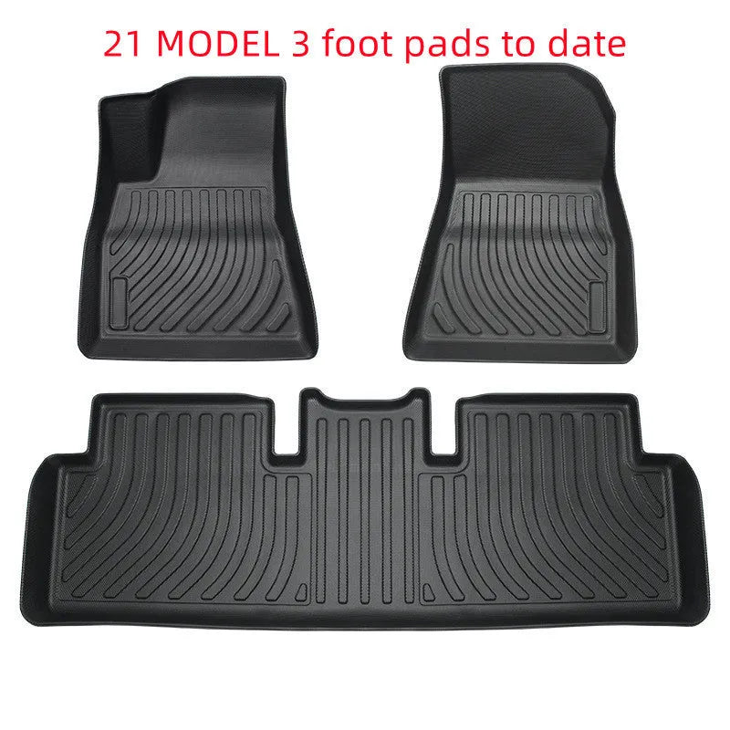 Rubber TPE floor mats designed for Tesla Model 3, Y, X, and S cars
