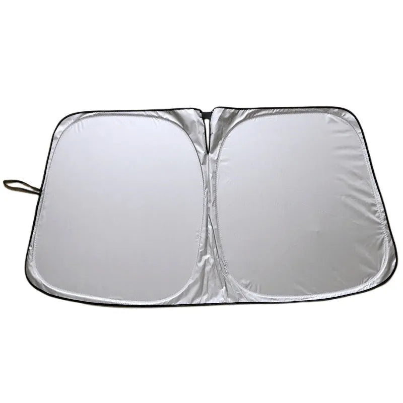 Aluminium foil car sunshade for heat and UV protection in silver colour