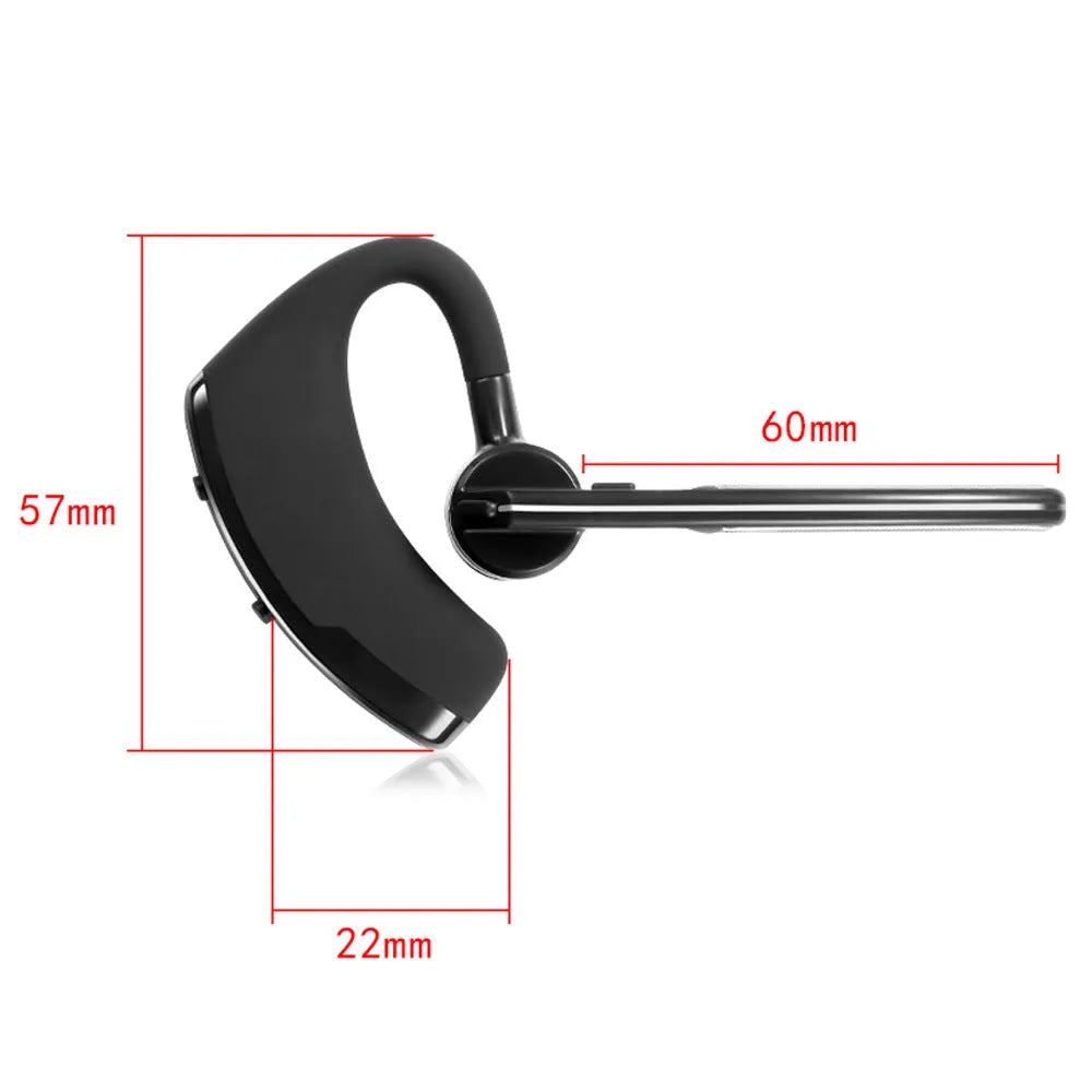 V9 Business Bluetooth wireless headset with ear bud and charging cable