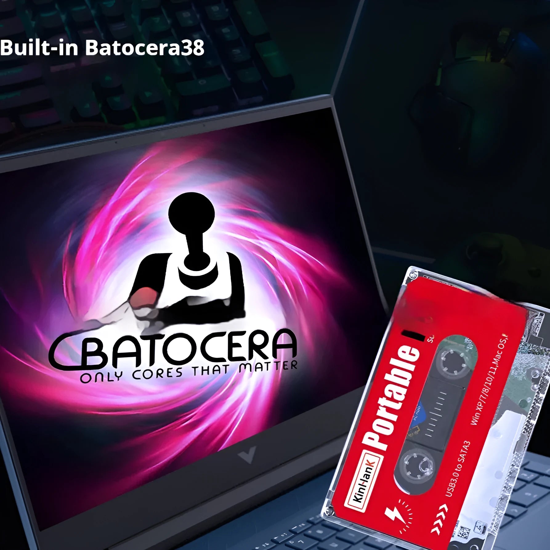 2TB external mechanical hard drive for mobile gaming with protective storage case and USB cable