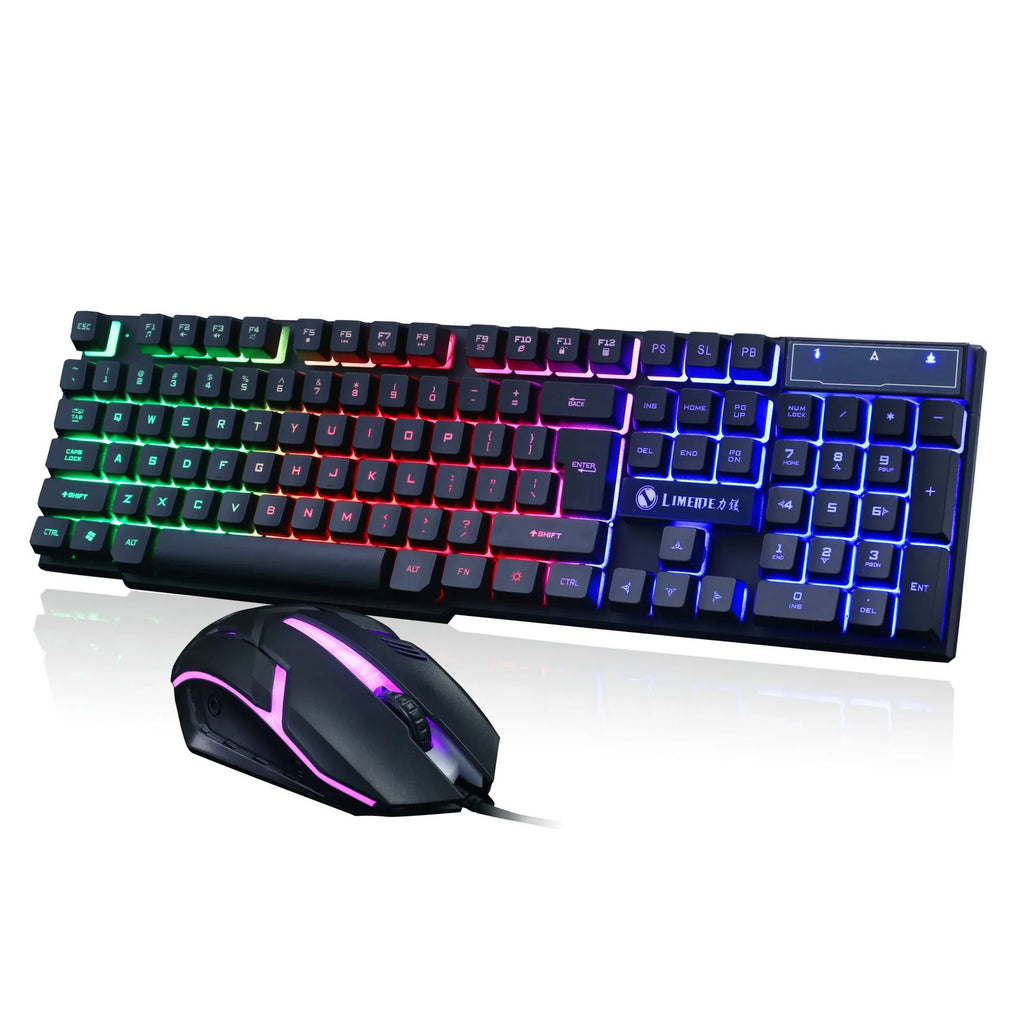 Limei GTX300 gaming keyboard and mouse set with RGB backlight in four colour variations