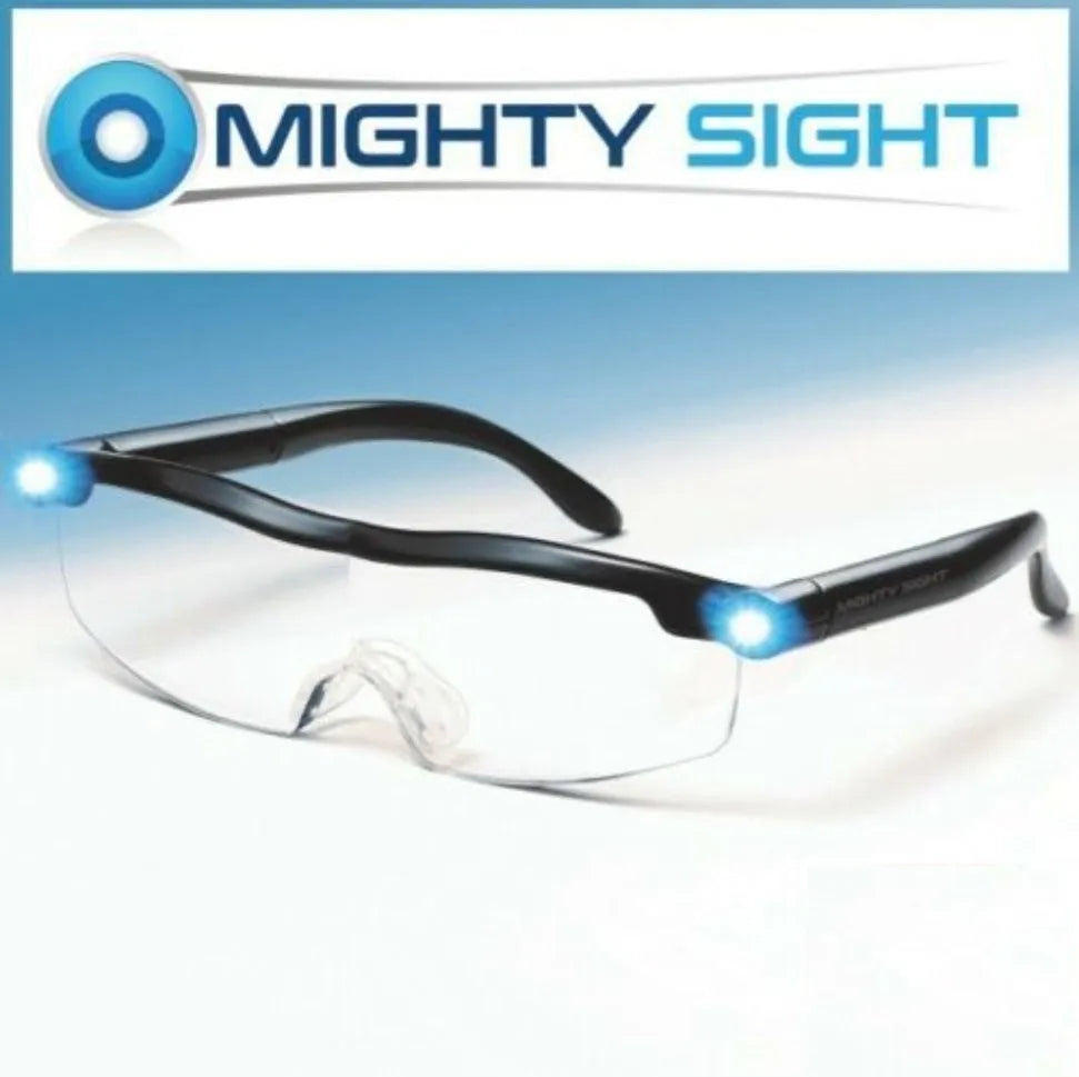 Transparent black USB LED reading glasses with ABS plastic frame