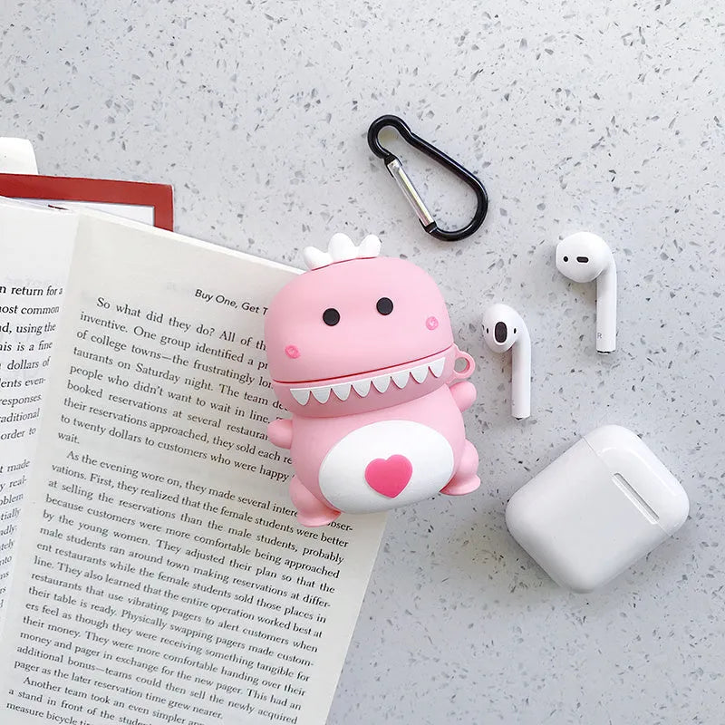 Cartoon animal silicone case for AirPods 1 and 2 charging case in seven colour options