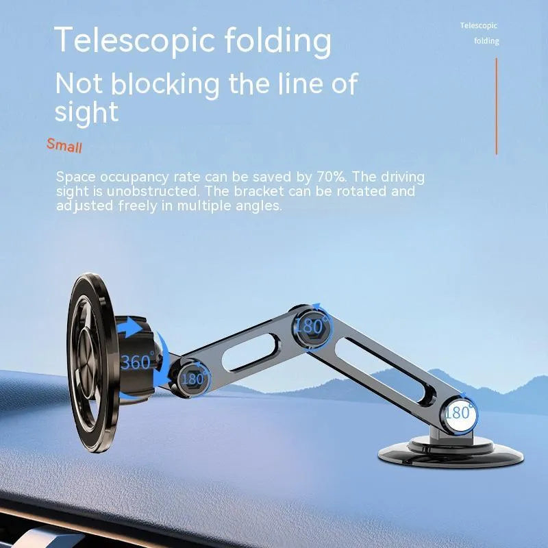 All-metal magnetic car phone holder with magnetic rings and adhesive pads in four colour options
