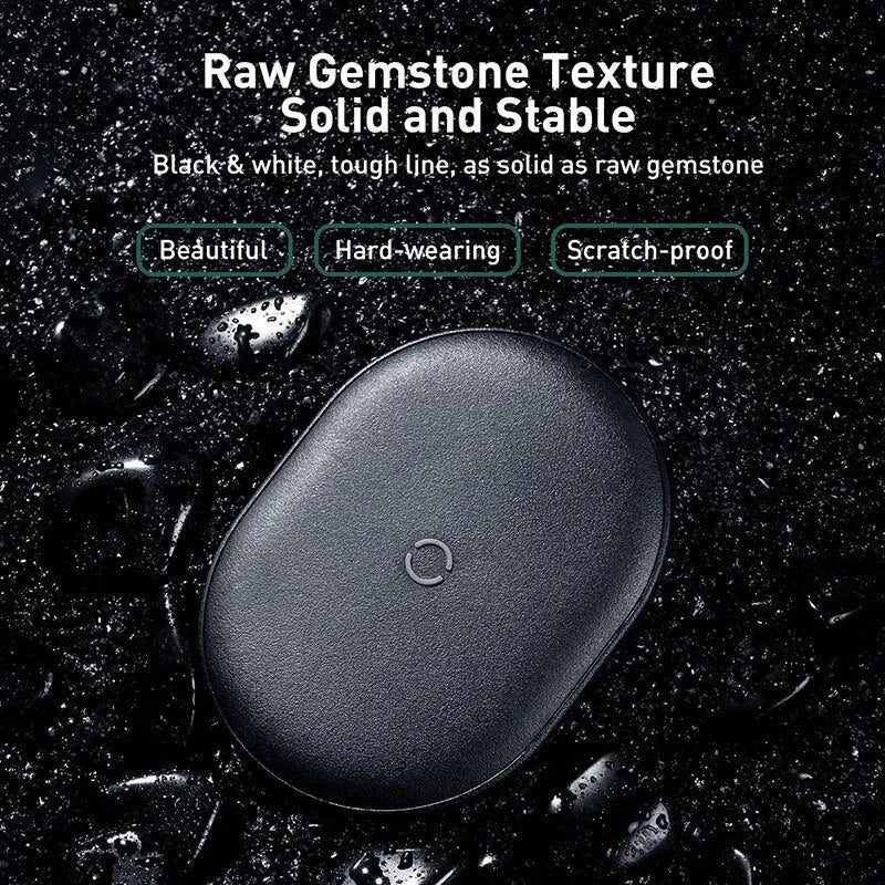 Baseus rough series 15W wireless charging pad for mobile phones in black or white