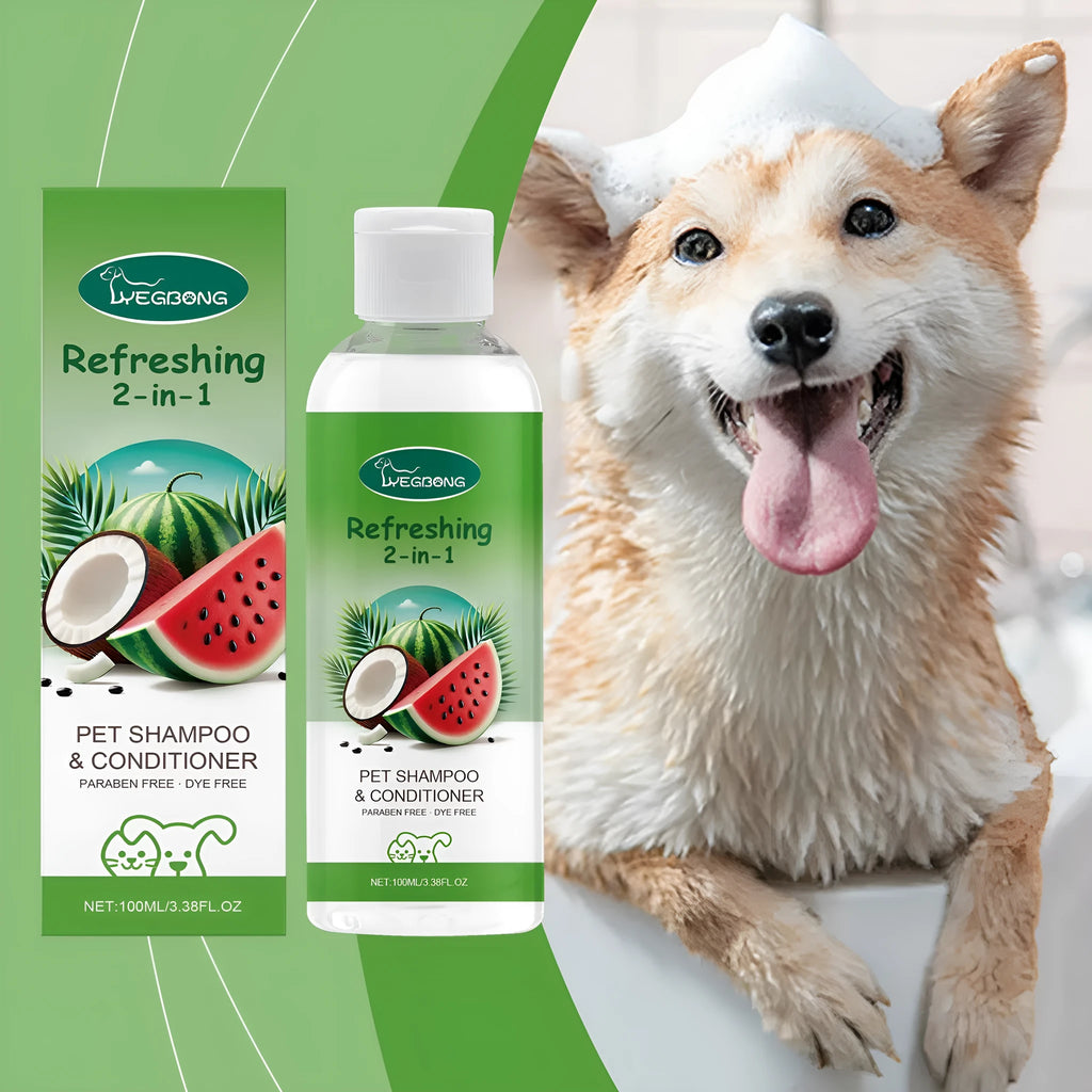 100ml pet 2-in-1 shampoo shower gel bottle with watermelon coconut extract formula