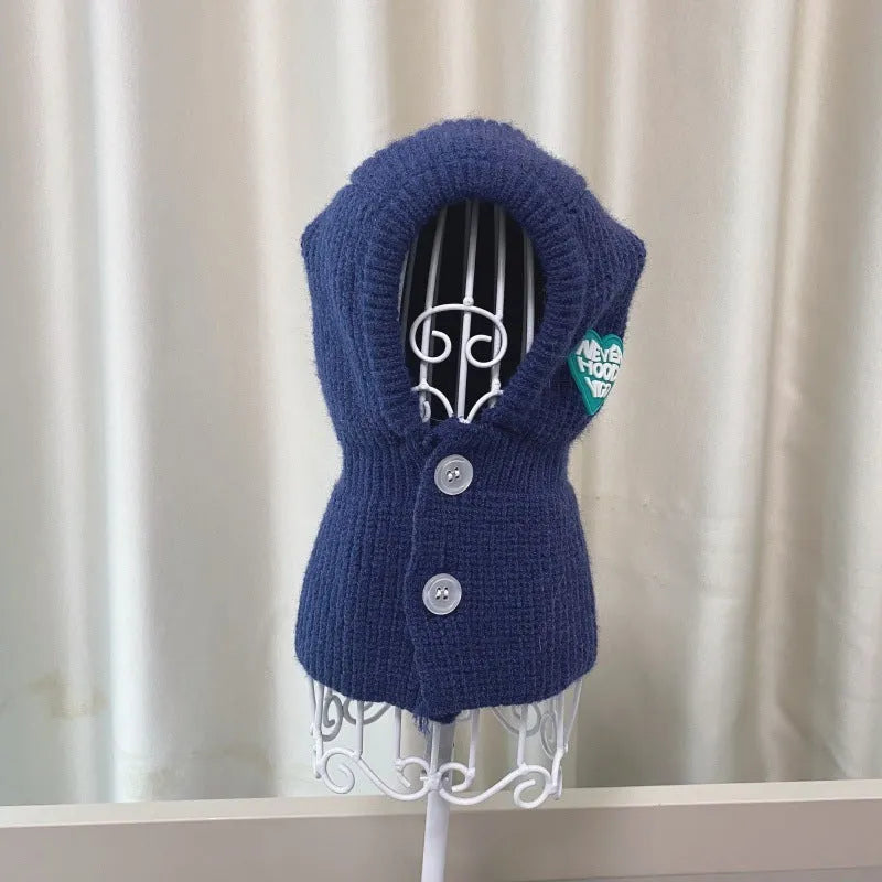 Four-leg knitted wool pet sweater in grey, pink, red, royal blue or white, sizes XS to XXL for autumn and winter