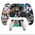 PS5 controller protective stickers set with micro-frosted PVC surface showing front and back pieces