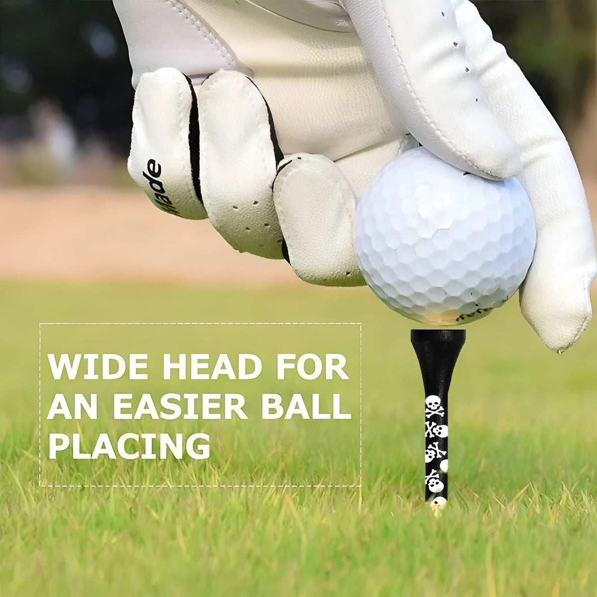 Black skull print bamboo golf dowel pins in 70mm and 83mm length options