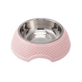 Stainless steel pet bowl with coloured non-slip base for cats and dogs