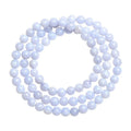 Natural blue agate bracelet with multi-circle patterns and Ruyi-style design elements