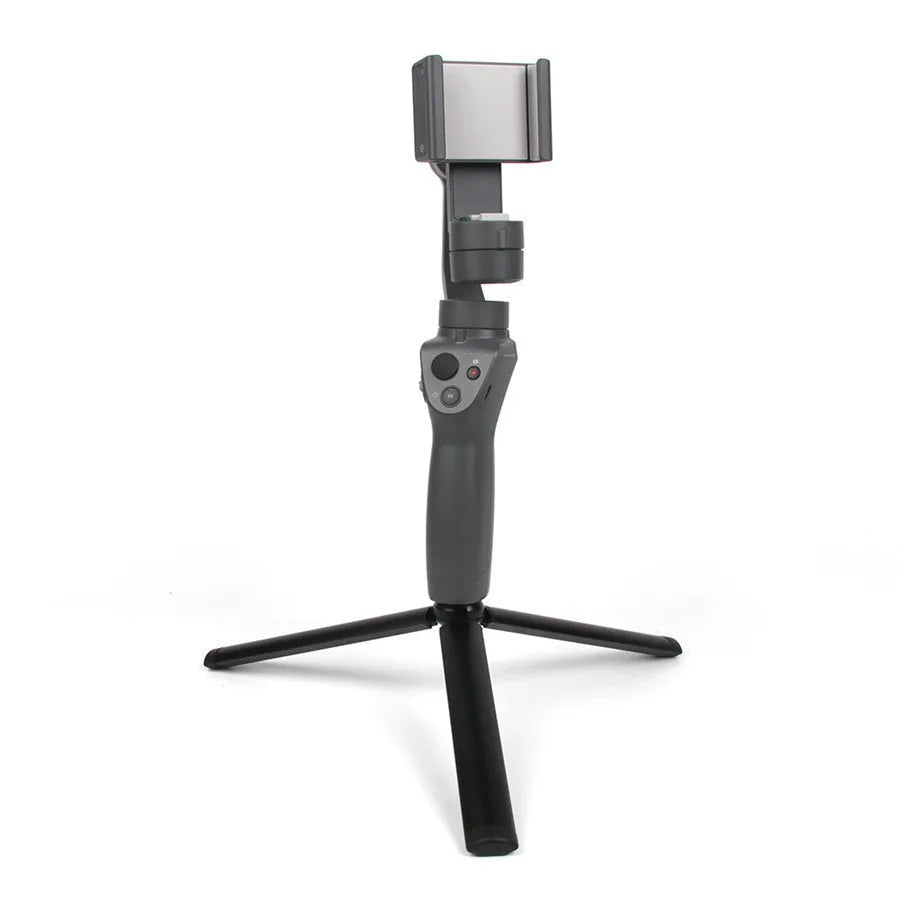 Black aluminium mobile phone tripod with handheld stabiliser for Apple iPhone compatibility