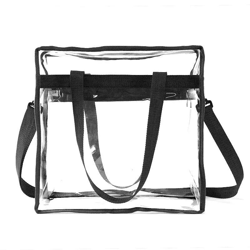 Transparent PVC women's messenger bag with double shoulder straps and three-dimensional outer pocket