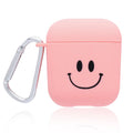 PC hard shell AirPods case cover with decorative pattern in black or pink colours