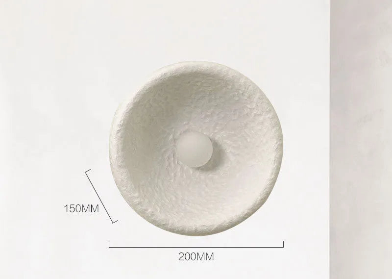 Japanese-style simple wall lamp with resin shade in three diameter sizes