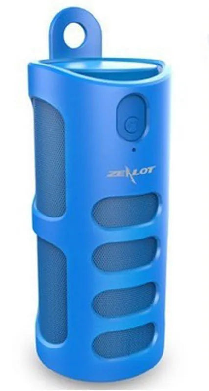 Compact wireless Bluetooth speaker in black, blue, or red with 4000mAh battery.