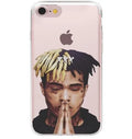Clear matte iPhone case with a printed XXXTentacion graphic design.