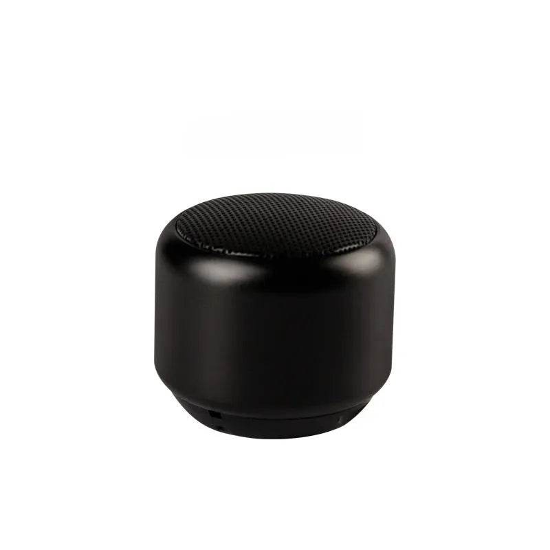 Portable Bluetooth mini speaker shown in black, blue, gold, and pink colour options.
