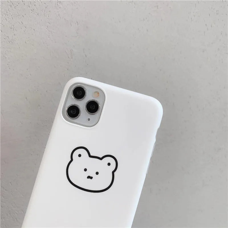 Soft silicone mobile phone case with a cartoon bear design for Apple iPhone models