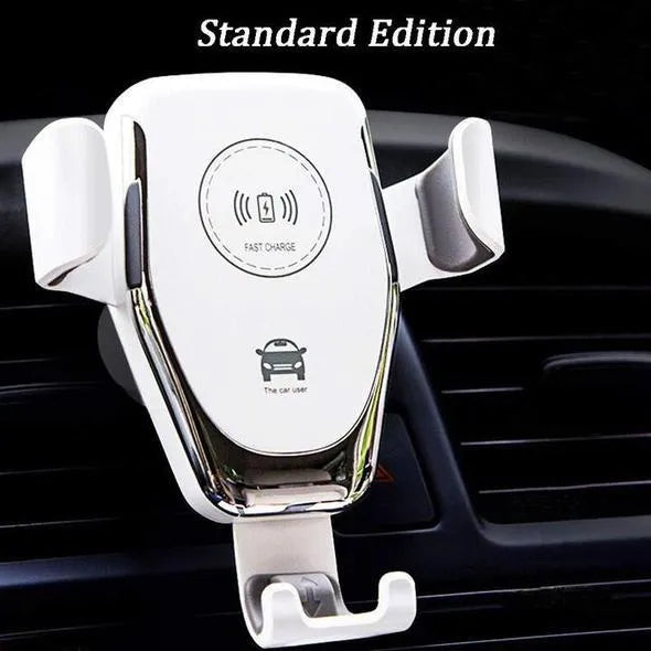 Car wireless charger mount for iPhone with automatic gravity clamp and 18W fast charging