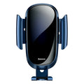 Universal smart car bracket with adjustable silicone arms, mounted on a car air vent holding a mobile phone.