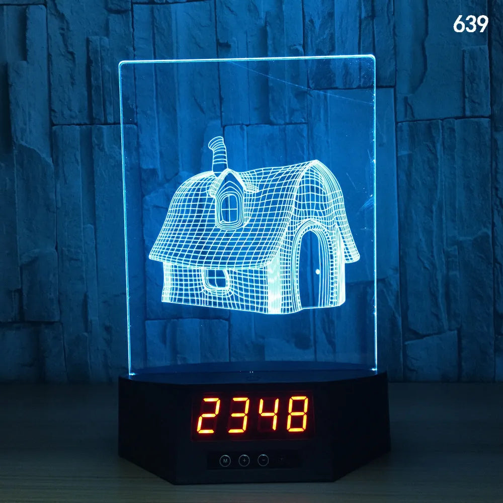 3D blue dolphin LED table night light with remote control on wooden surface