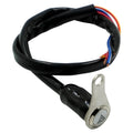 Black stainless steel motorcycle switch with metal button and illuminated light ring for double flash control