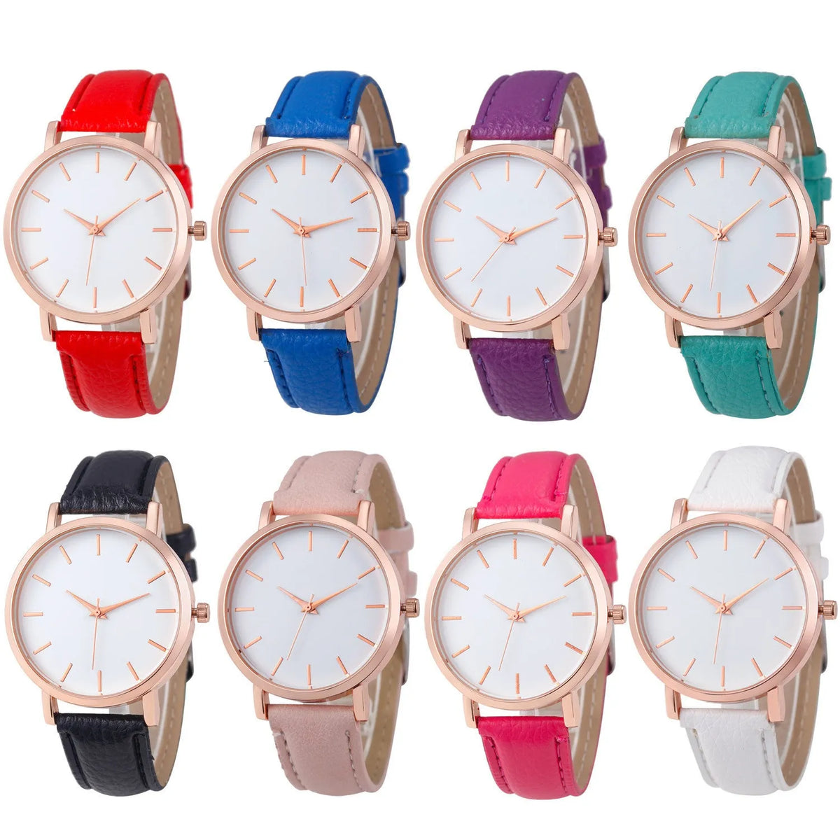 Square faced quartz watch with PU leather strap in grey, showing slim profile and alloy case.