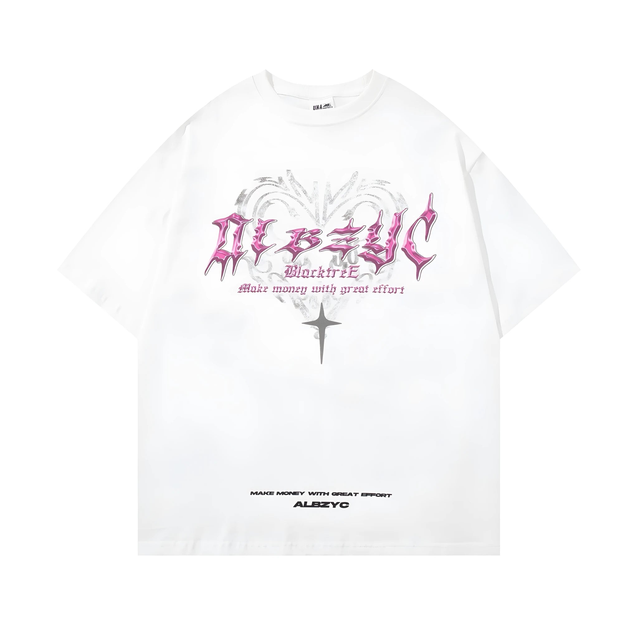 Men's loose fit retro printed cotton t-shirt in black or white colour options