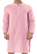 Men's cotton shirt robe in multiple colour options with Asian sizing from S to XXL