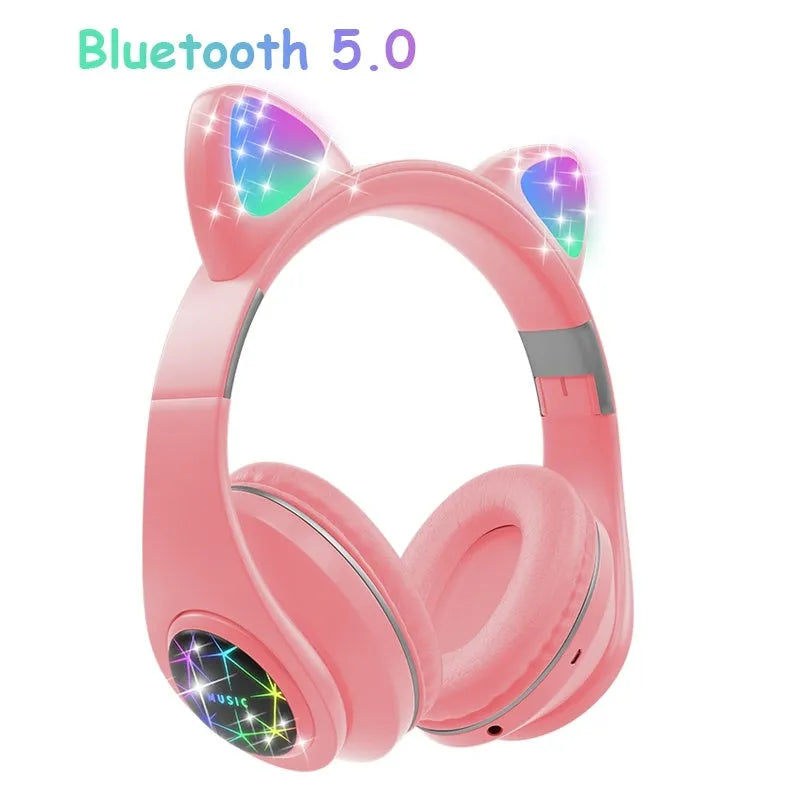 Cat ear wireless Bluetooth sports headset in six colour options with head-mounted design