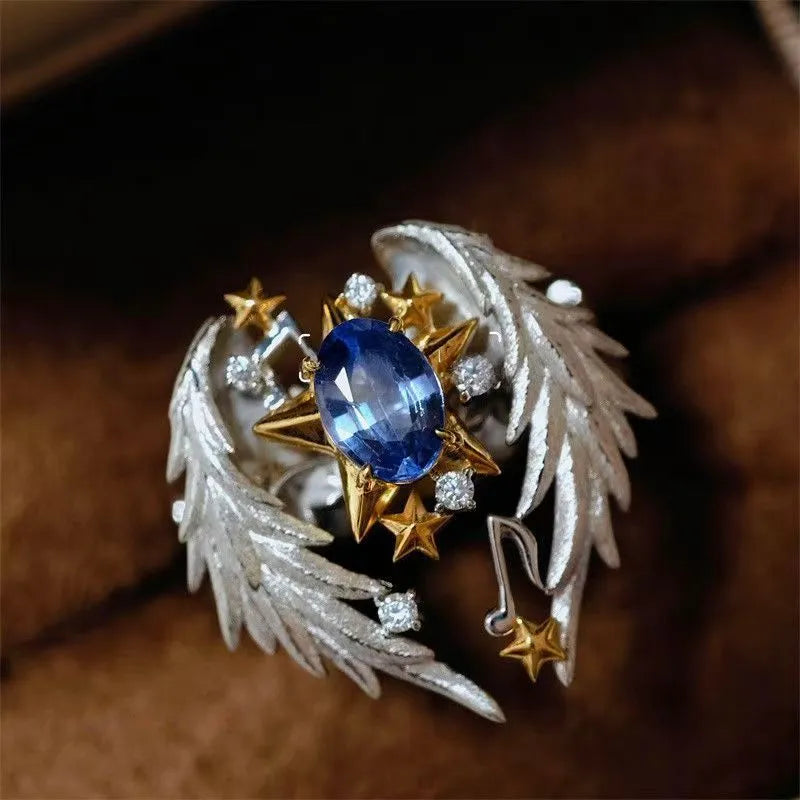 Adjustable open mouth geometry alloy ring with US size 8 specification