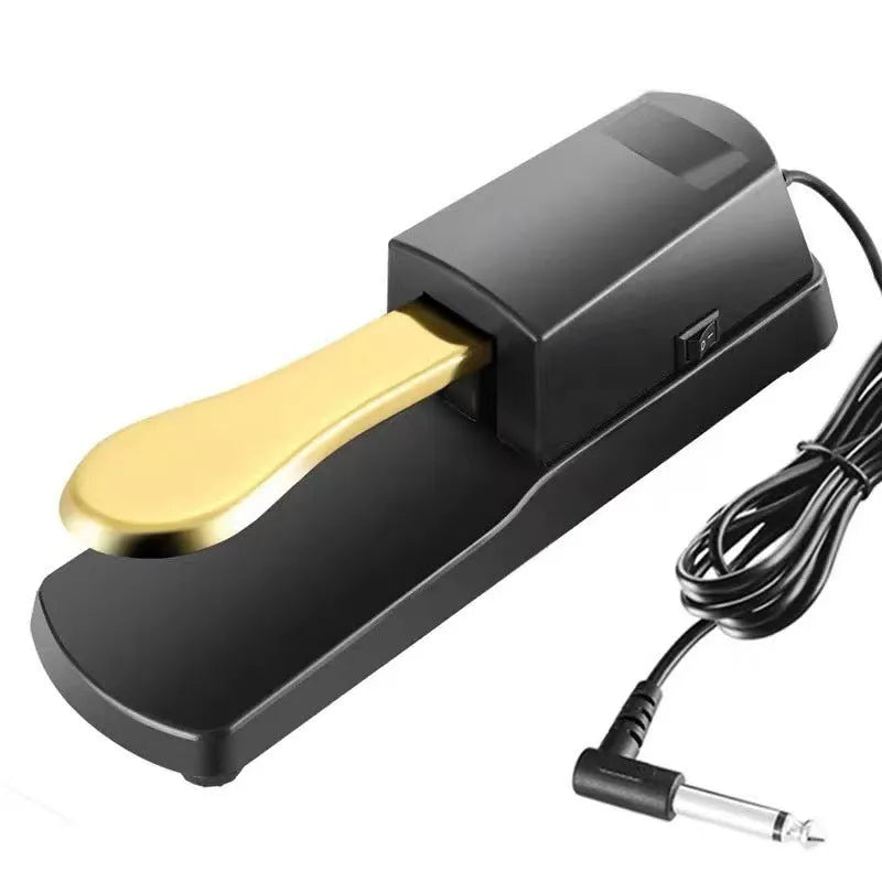Black single leg sustain pedal for electronic keyboards made from ABS plastic