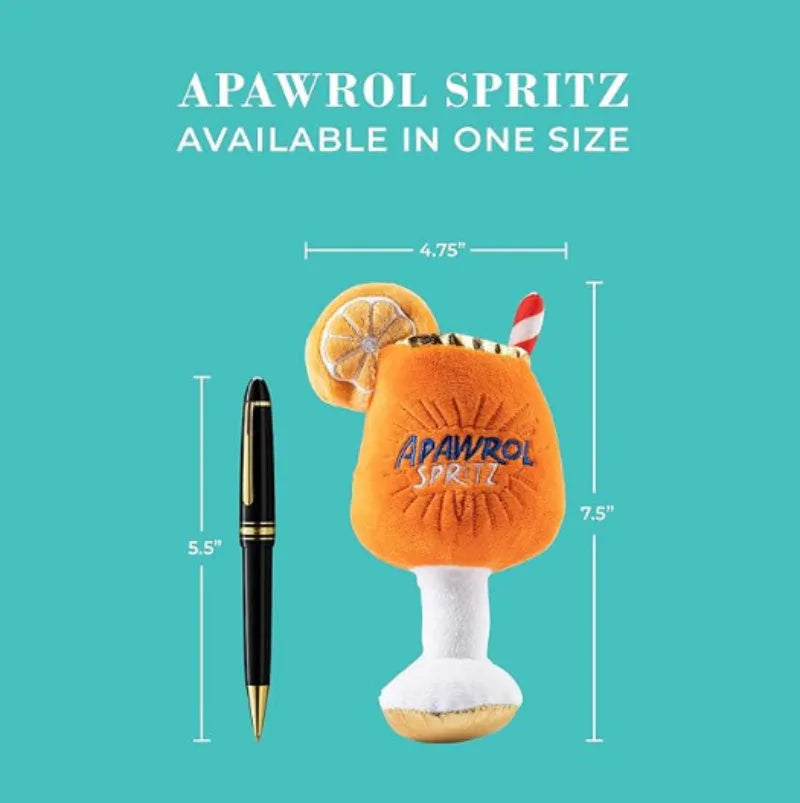 Yellow cup-shaped plush dog toy with squeaker measuring 7cm