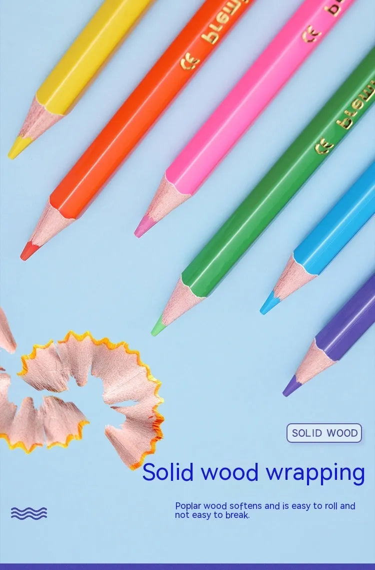 Wooden double-head colour pencil set for drawing, showing 12-piece and 6-piece configuration options.