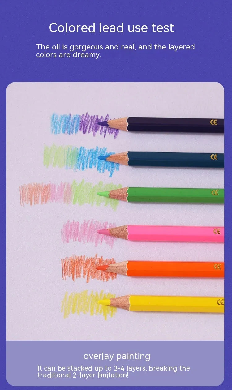 Wooden double-head colour pencil set for drawing, showing 12-piece and 6-piece configuration options.