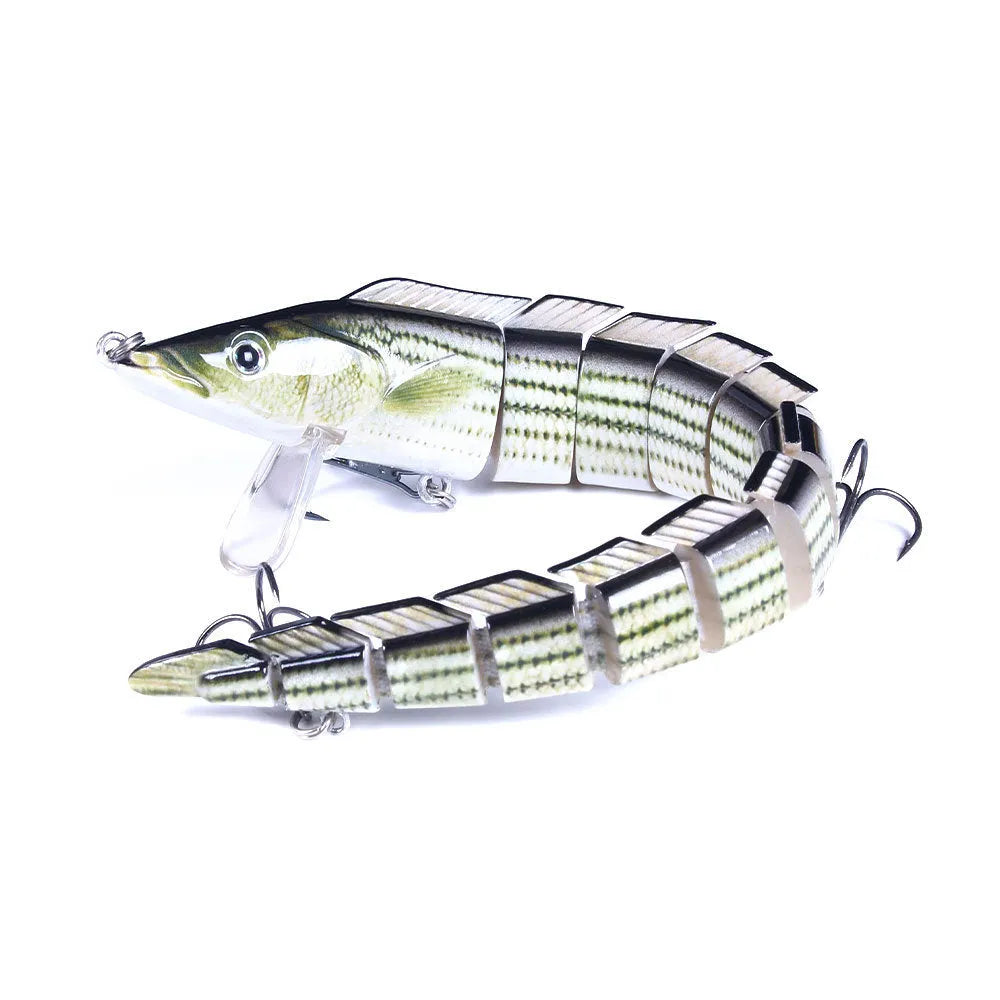 Multi-section jointed soft plastic loach fishing lure measuring 23cm, shown in one of five JM029 series colours.