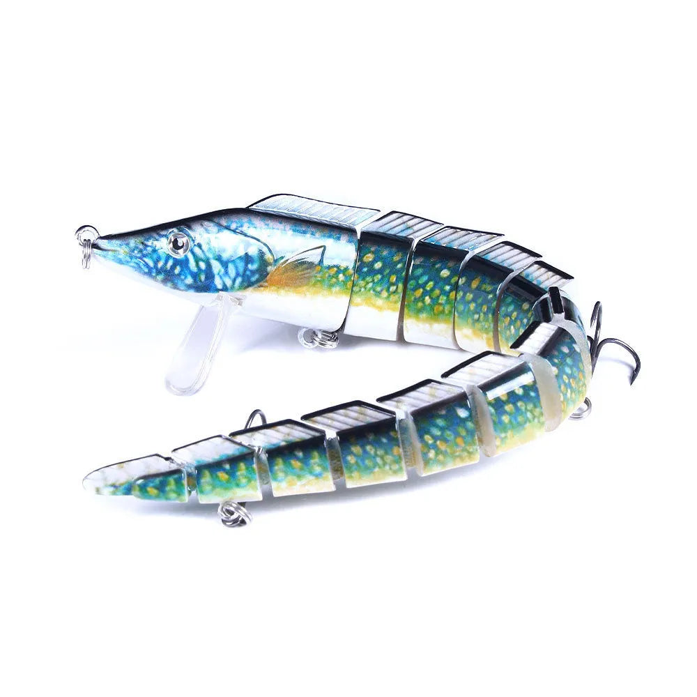 Multi-section jointed soft plastic loach fishing lure measuring 23cm, shown in one of five JM029 series colours.