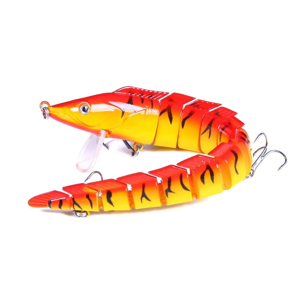 Multi-section jointed soft plastic loach fishing lure measuring 23cm, shown in one of five JM029 series colours.